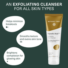 Botanic Tree Glycolic face wash creates a rich lather that rinses clean