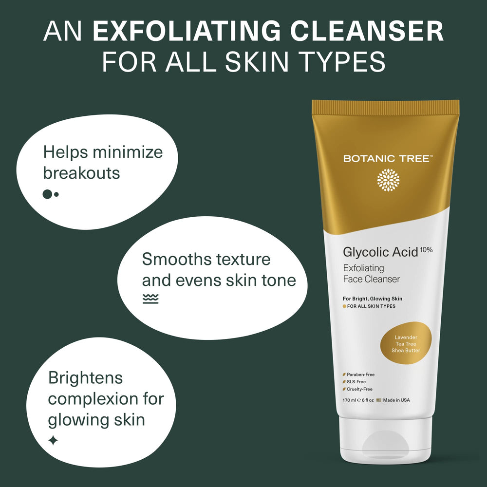 Botanic Tree Glycolic Face Wash foam texture demonstrates rich cleansing action.