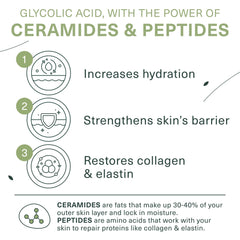Botanic Tree Hydrating Glycolic Cleanser close-up texture highlights gentle exfoliation.