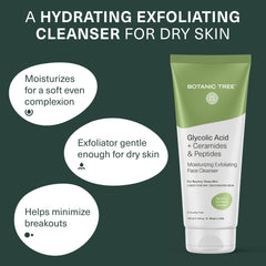 Botanic Tree Hydrating Glycolic Cleanser foam demonstrates thorough cleansing with a smooth rinse.