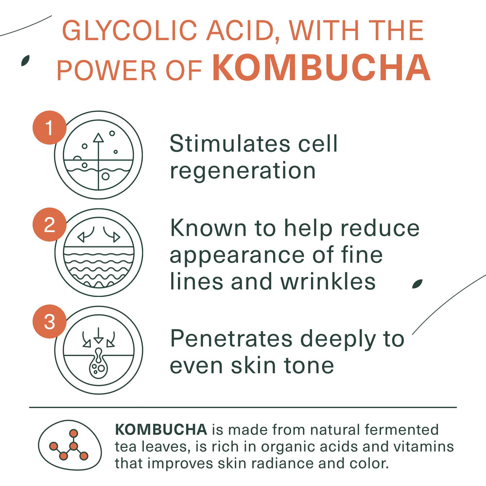 Botanic Tree Kombucha face wash texture closeup showing exfoliating formula