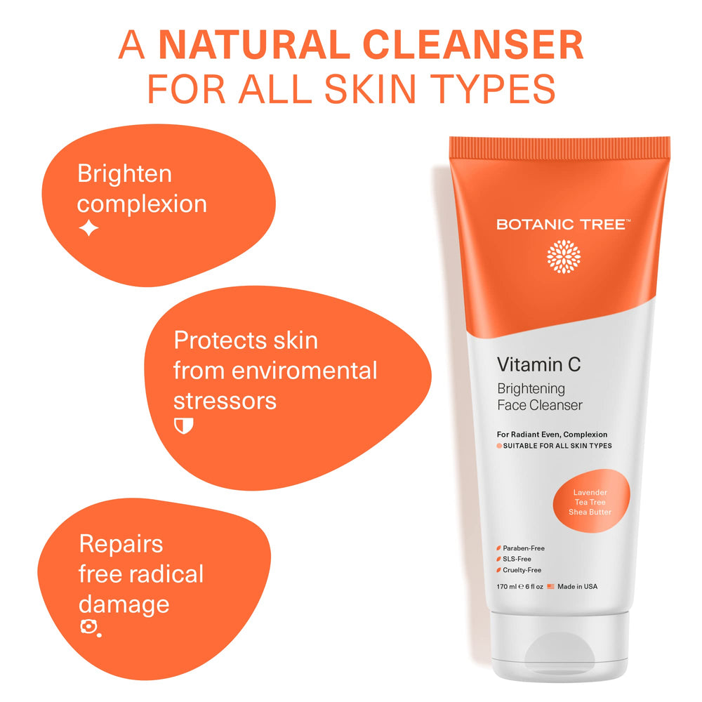 Botanic Tree Vitamin C Face Wash makeup removal in action for clean skin.