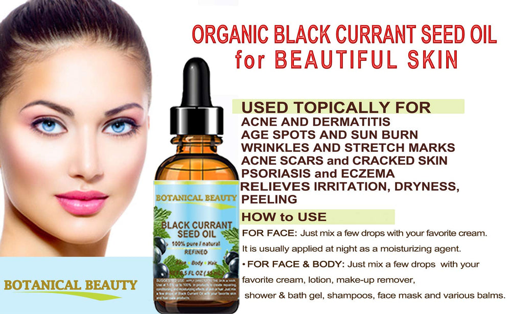 Botanical Beauty Black Currant Seed Oil on skin showing lightweight hydration