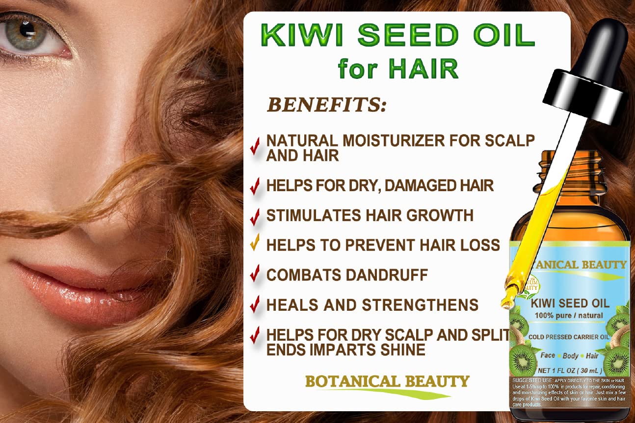 Botanical Beauty Kiwi Seed Oil ingredients: vitamin C, vitamin E, omega fats.