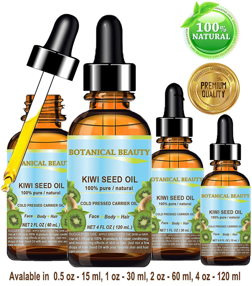 Botanical Beauty Kiwi Seed Oil in skincare routine for face, hair, and nails.