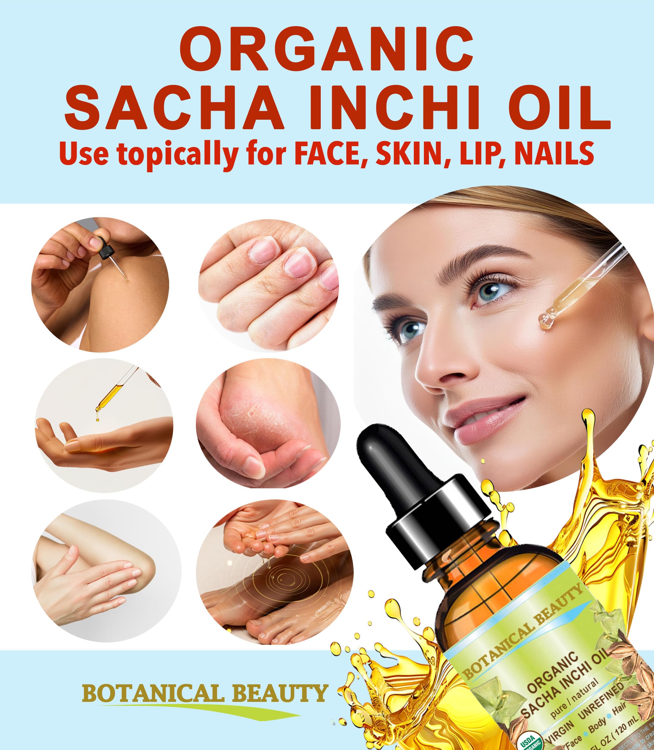 Botanical Beauty Sacha Inchi Oil used with other products for daily moisturizer