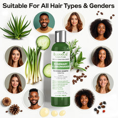 Botanical Green Care scalp-massage shot suggests soothing, refreshing wash