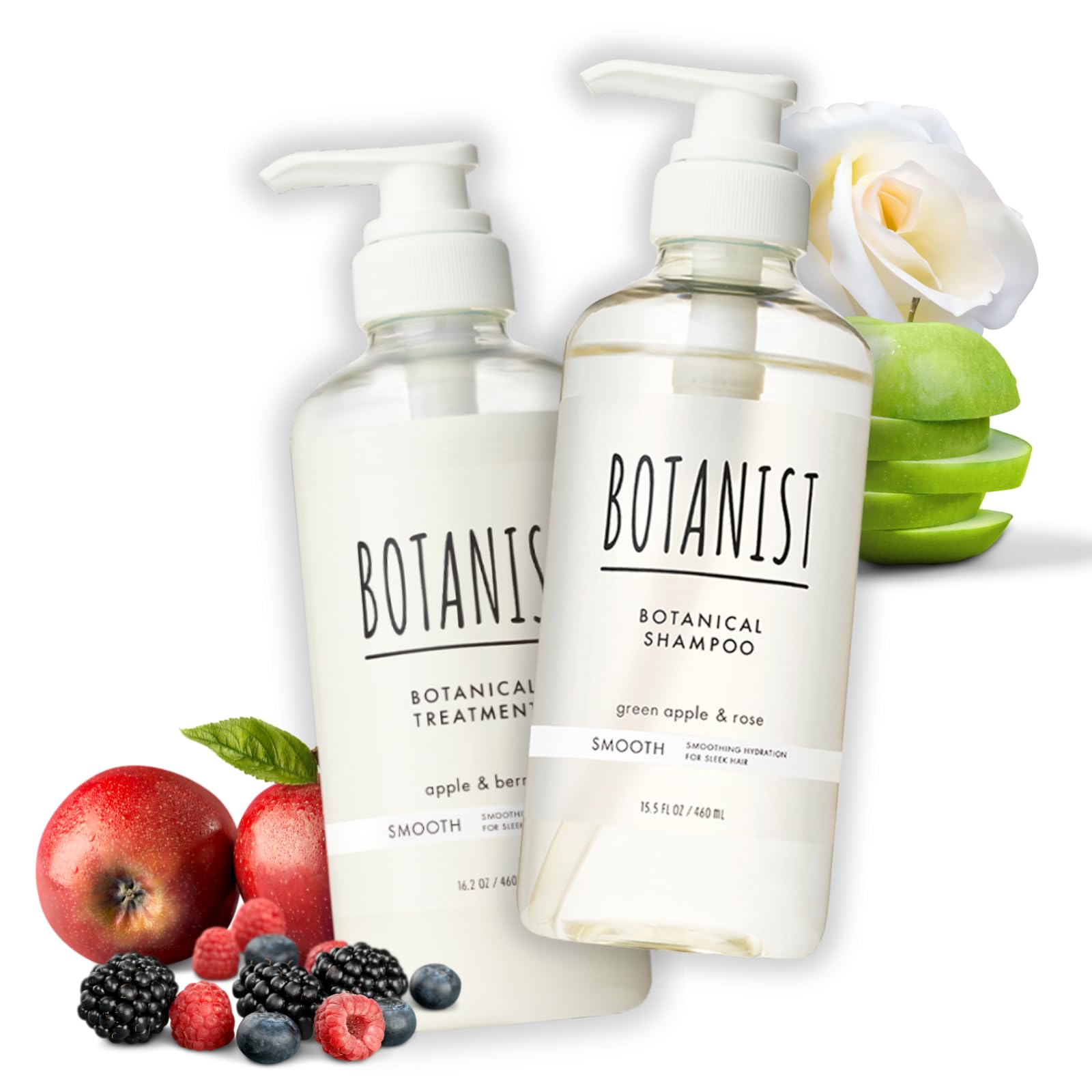 Botanist anti-frizz shampoo bottle front view showing frizz control for smooth, daily styling