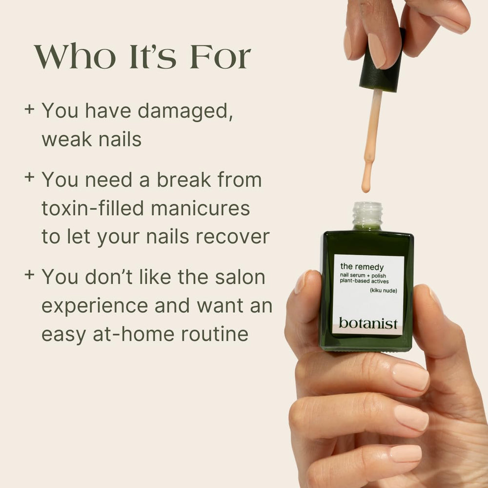 Botanist Nails The Remedy nails after image shows strengthened tips