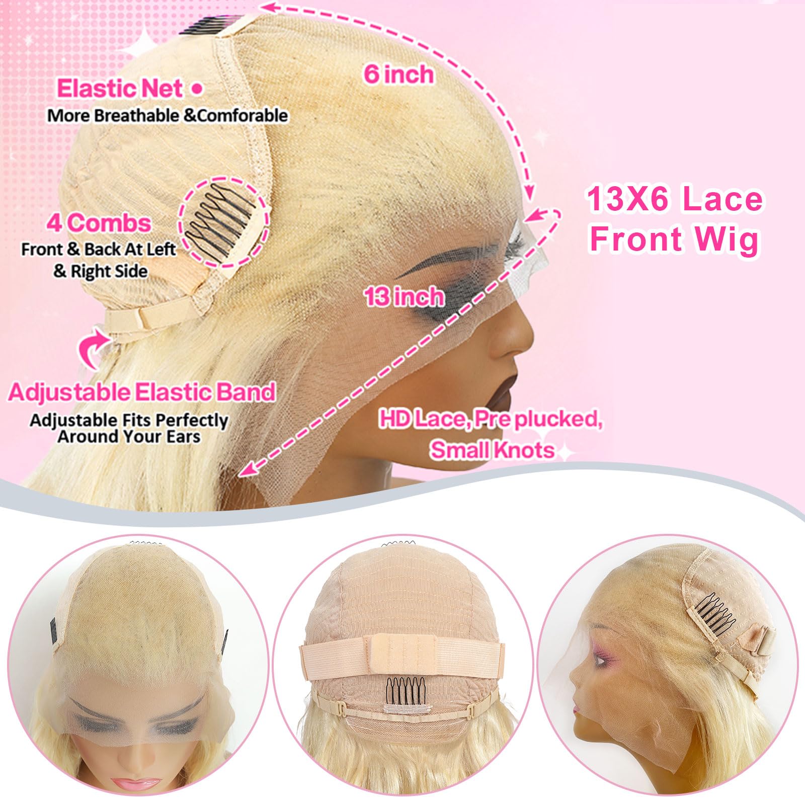 BOTNNS 22-5 cap size adjustable wig for secure, comfortable fit