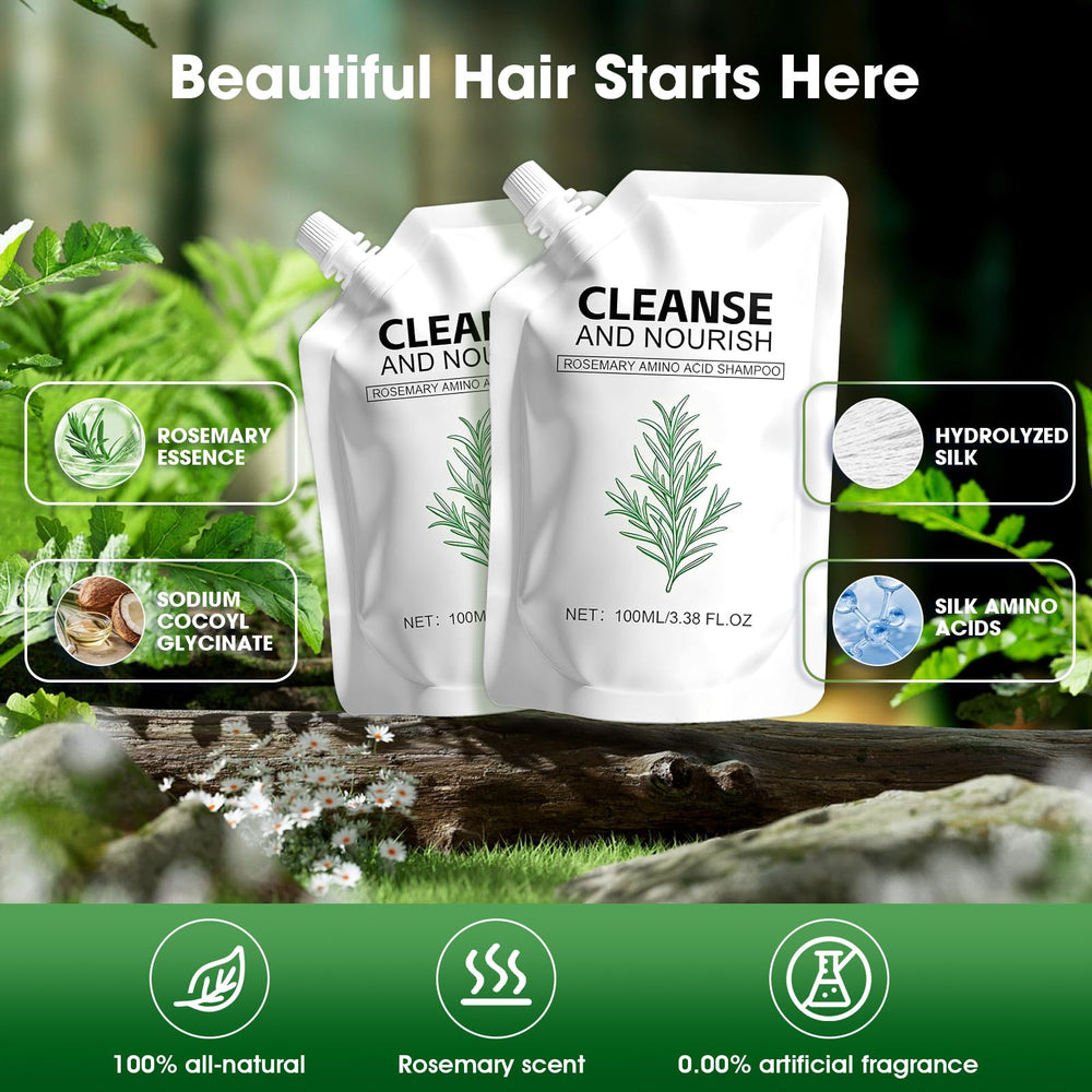 Botou Rosemary Amino Acid Shampoo ingredients-panel lists organic rosemary for natural nourishment