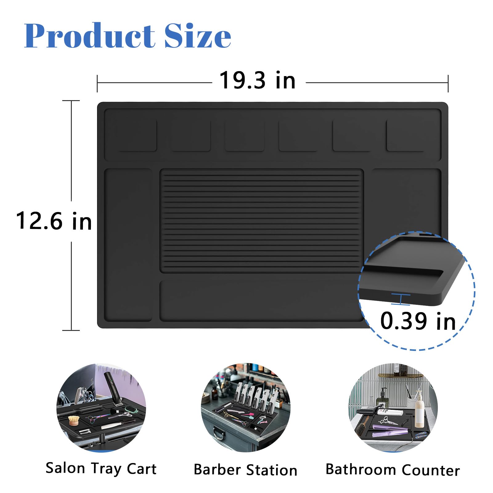 Botyboty Barber Tool Mat slots and guards keep accessories organized within reach