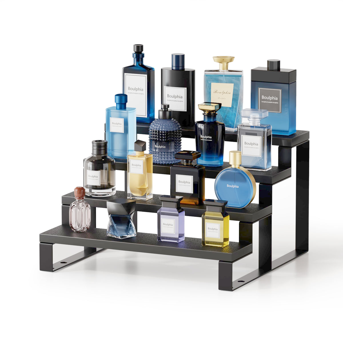 Boulphia Cologne Organizer 4-tier stand showcasing fragrances for easy access and display
