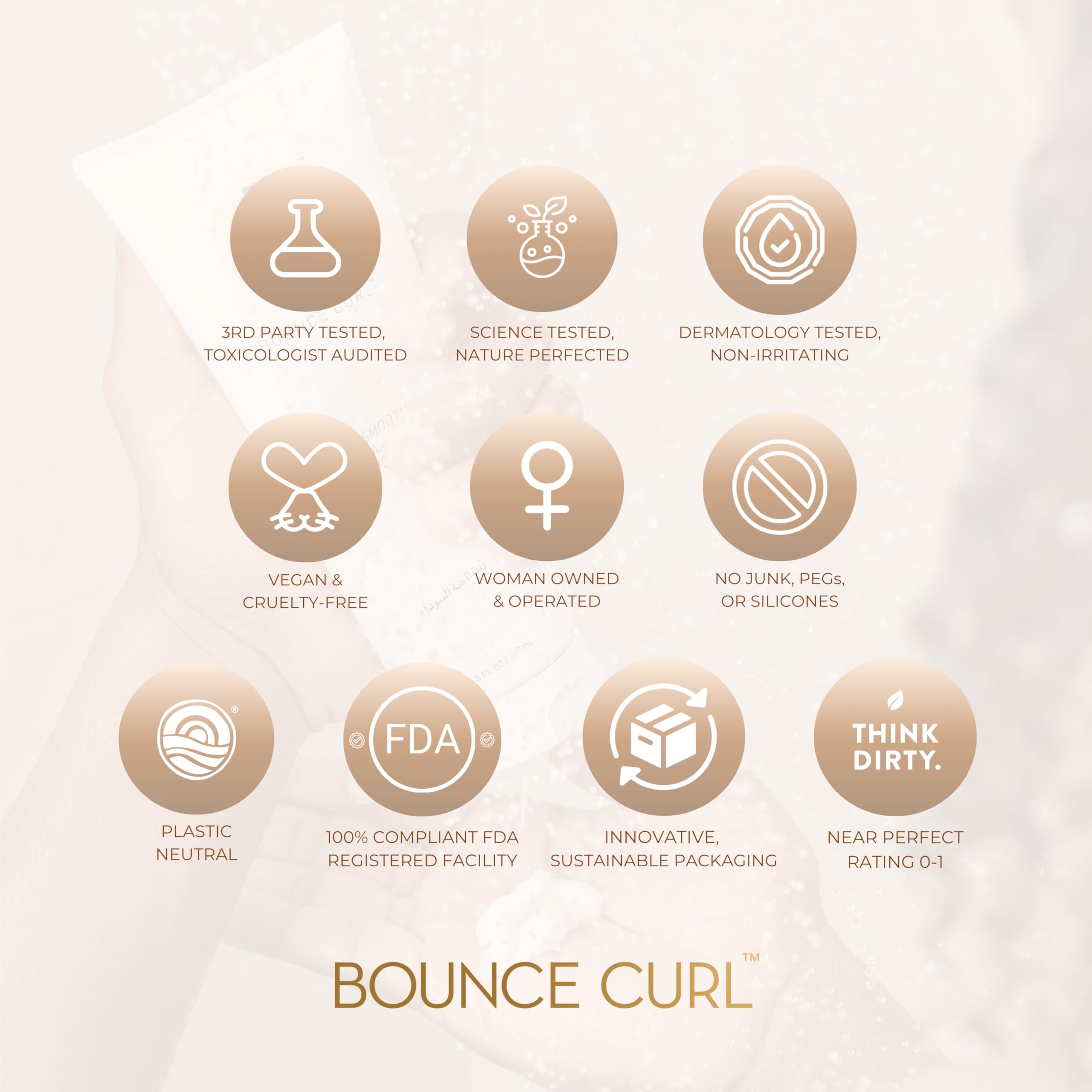Bounce Curl detangling action closeup showing knot-free combing