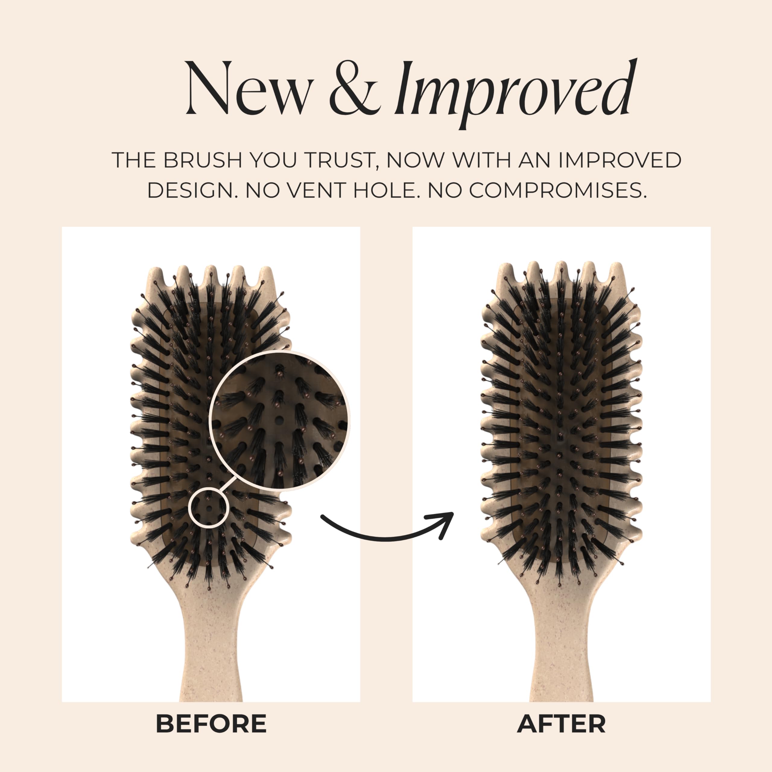 Bounce Curl EdgeLift Brush tan in use for styling and shaping curls