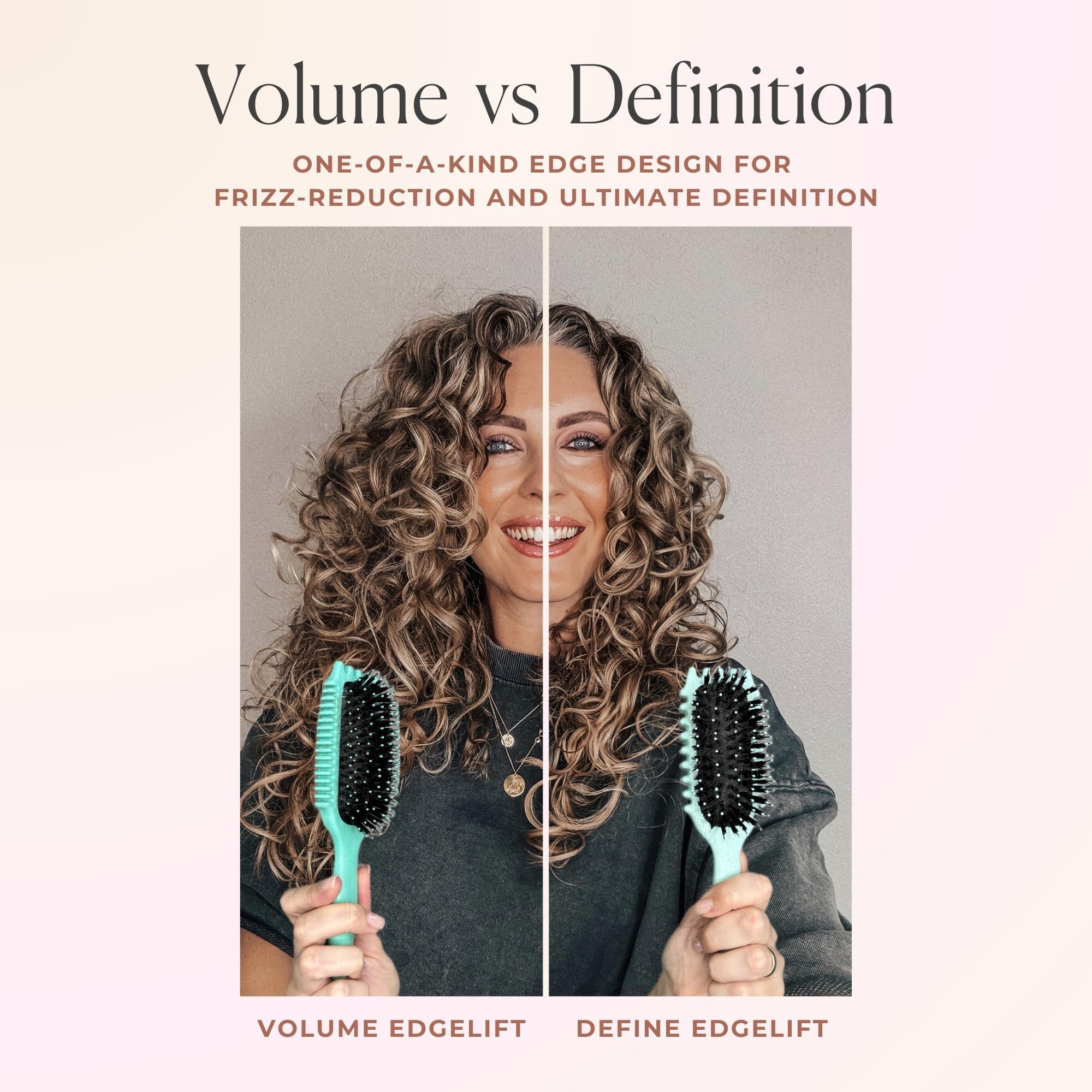 Bounce Curl EdgeLift Brush tan vent hole design promoting quicker air-dry