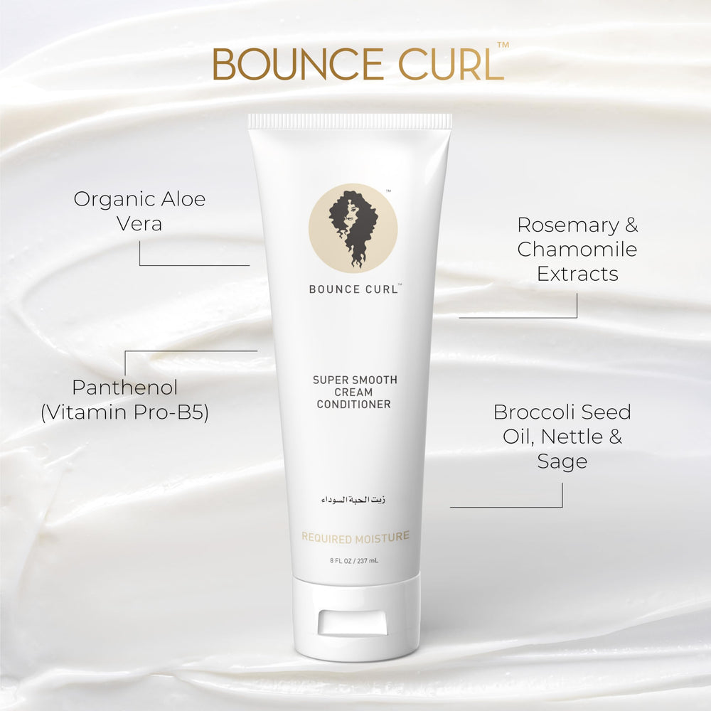 Bounce Curl hair shine glow demonstrating glossy, healthy-looking strands