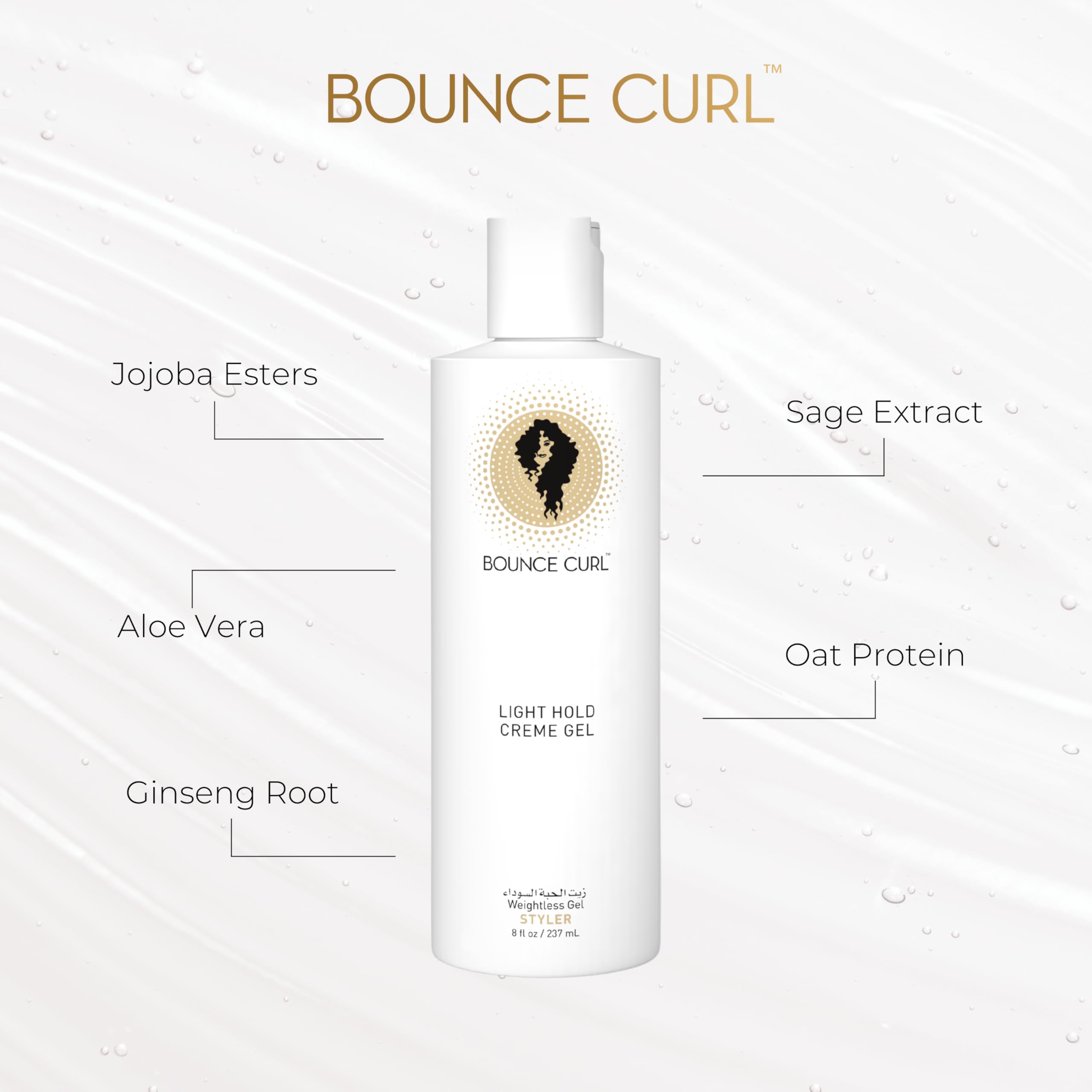 Bounce Curl Light Hold Creme Gel strengthens strands to support curl elasticity