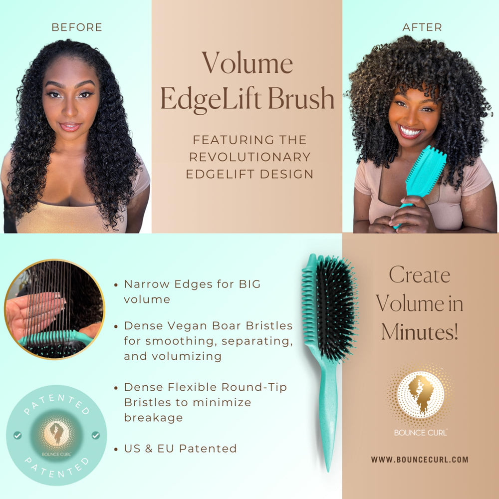 Bounce Curl Volume EdgeLift Brush bangs-use shot shows targeted volume for shorter styles