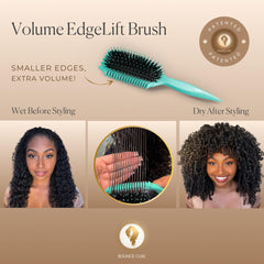 Bounce Curl Volume EdgeLift Brush bristle detail emphasizes gentle glide for curls