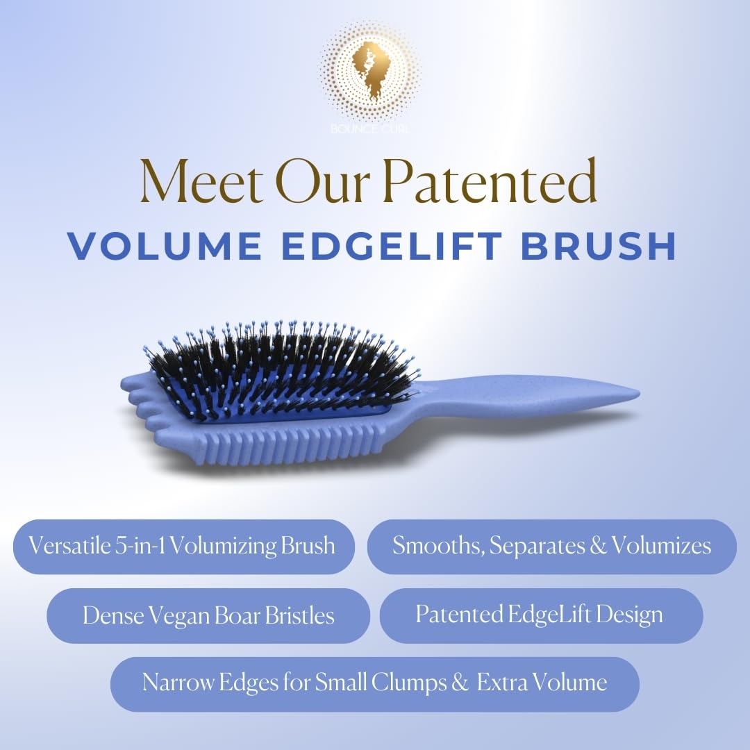 Bounce Curl Volume EdgeLift Brush detailed bristles enable smooth gliding and reduced frizz.