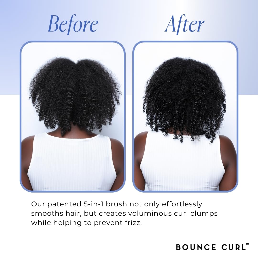 Bounce Curl Volume EdgeLift Brush hair-visualizing-volume demonstrates compact, volumized waves without crunch.