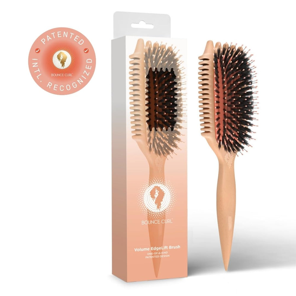 Bounce Curl Volume EdgeLift Brush 4x thicker pad for durability and easy glide.