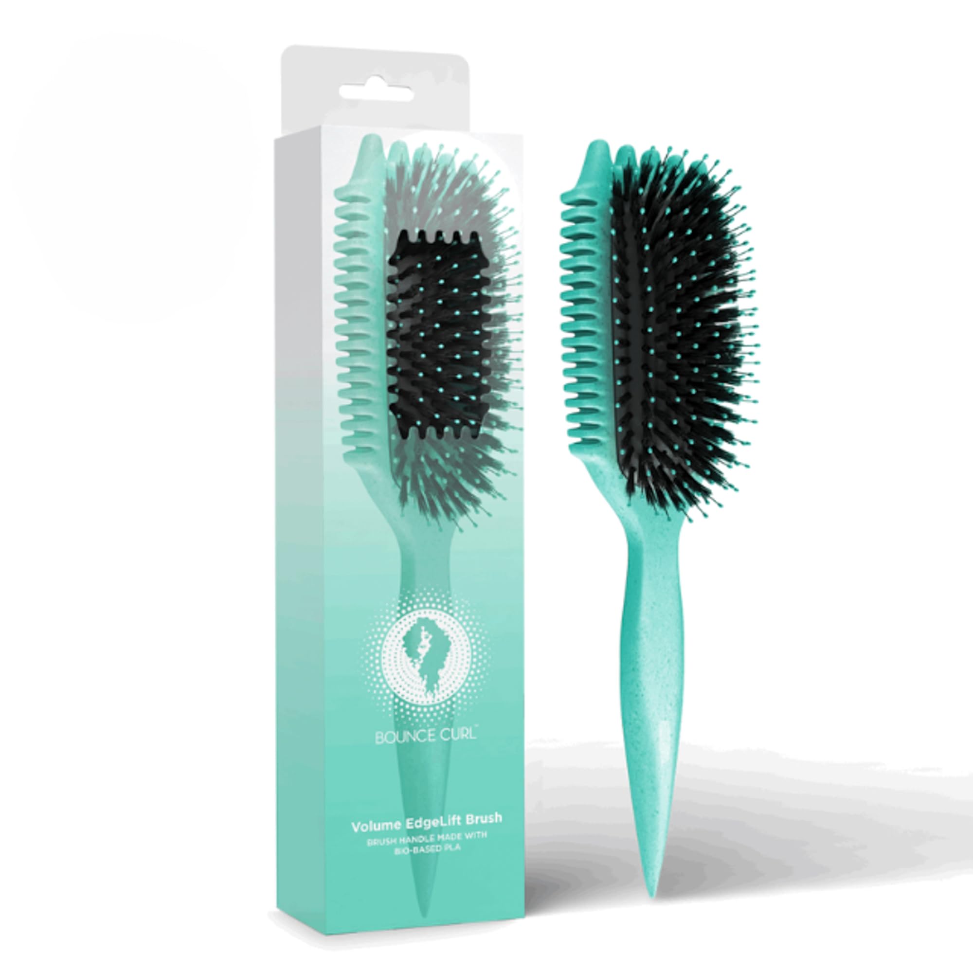 Bounce Curl Volume EdgeLift Brush teal angled shot shows fast drying and added volume