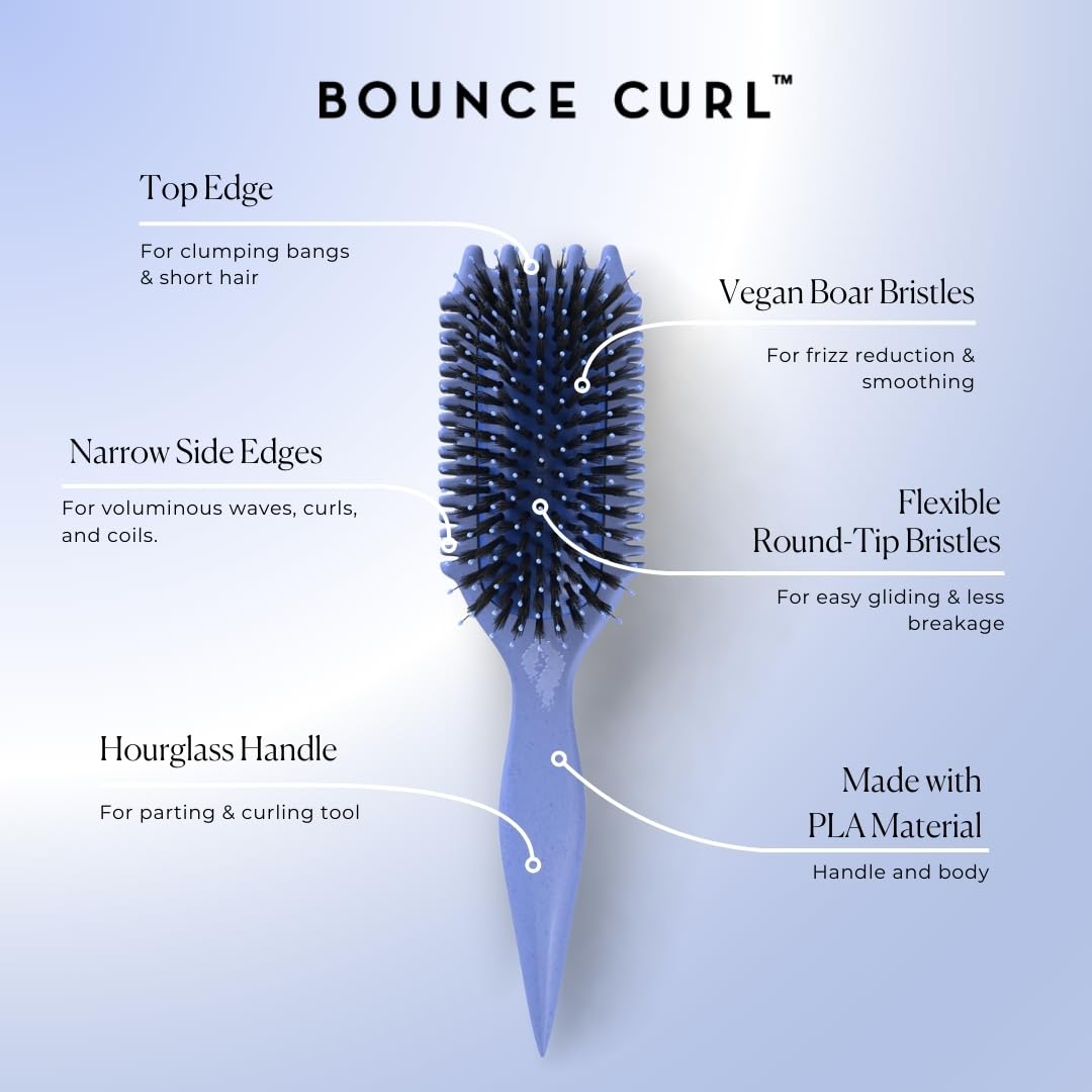 Bounce Curl Volume EdgeLift Brush top edge detail highlights control for bangs and layered styles.