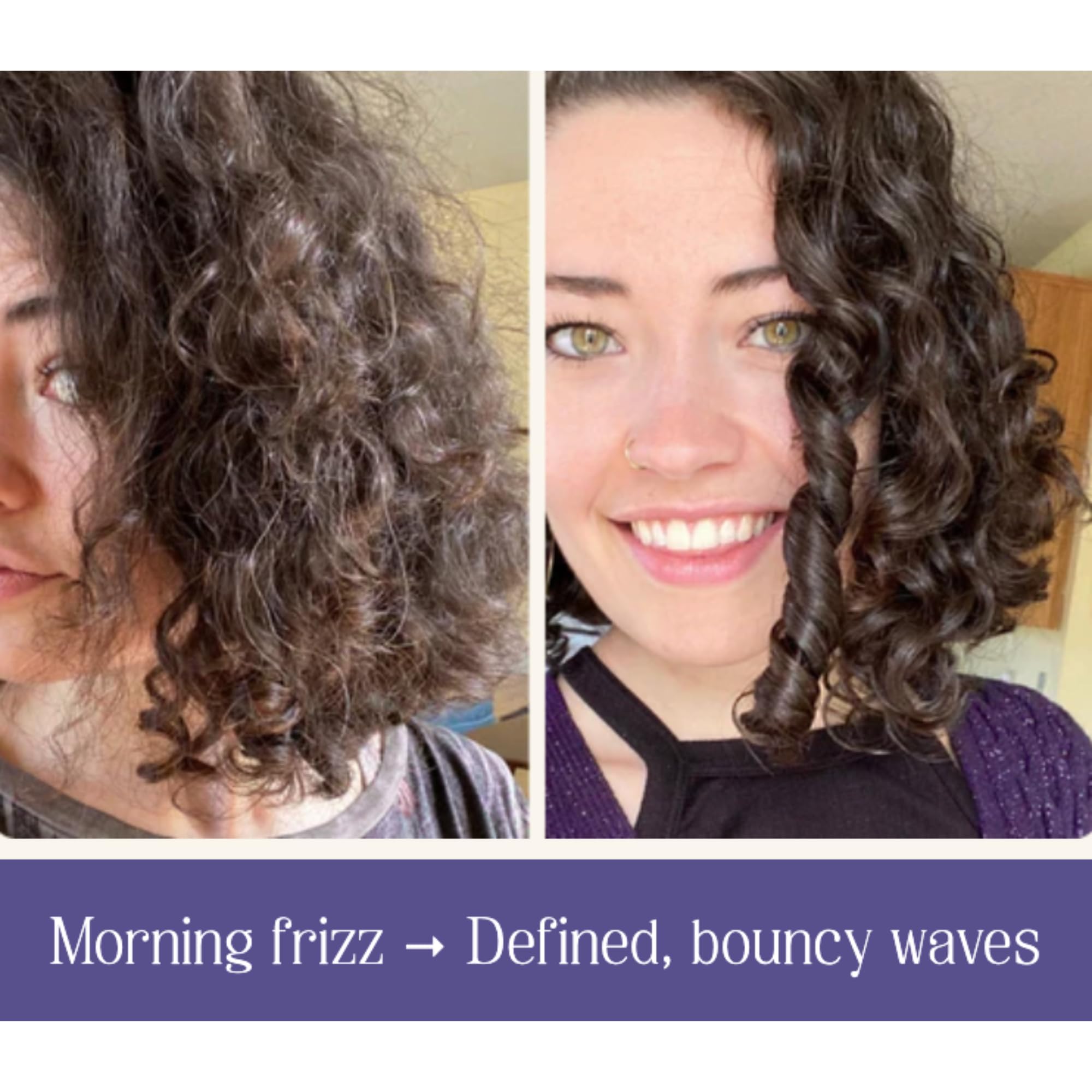 Bounce Better Wave Activator applied on curls to boost moisture and bounce