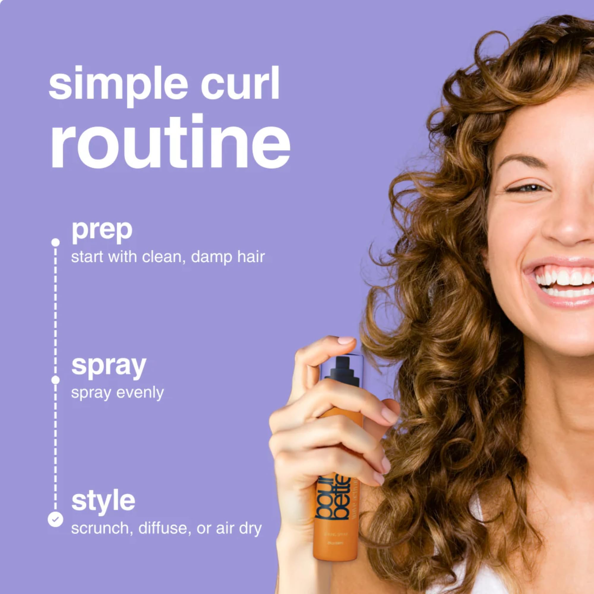 Bounce Better Wave Activator spray nozzle delivering even mist for frizz control