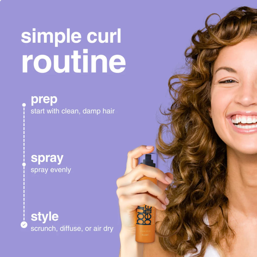Bounce Better Wave Activator spray nozzle delivering even mist for frizz control