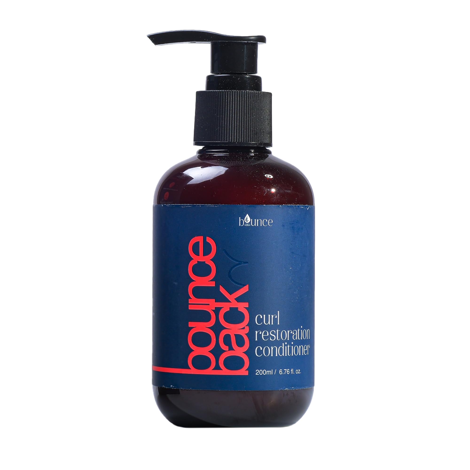 Bounce Style Curl Restoration Conditioner bottle showing hydrating formula for frizz-free curls