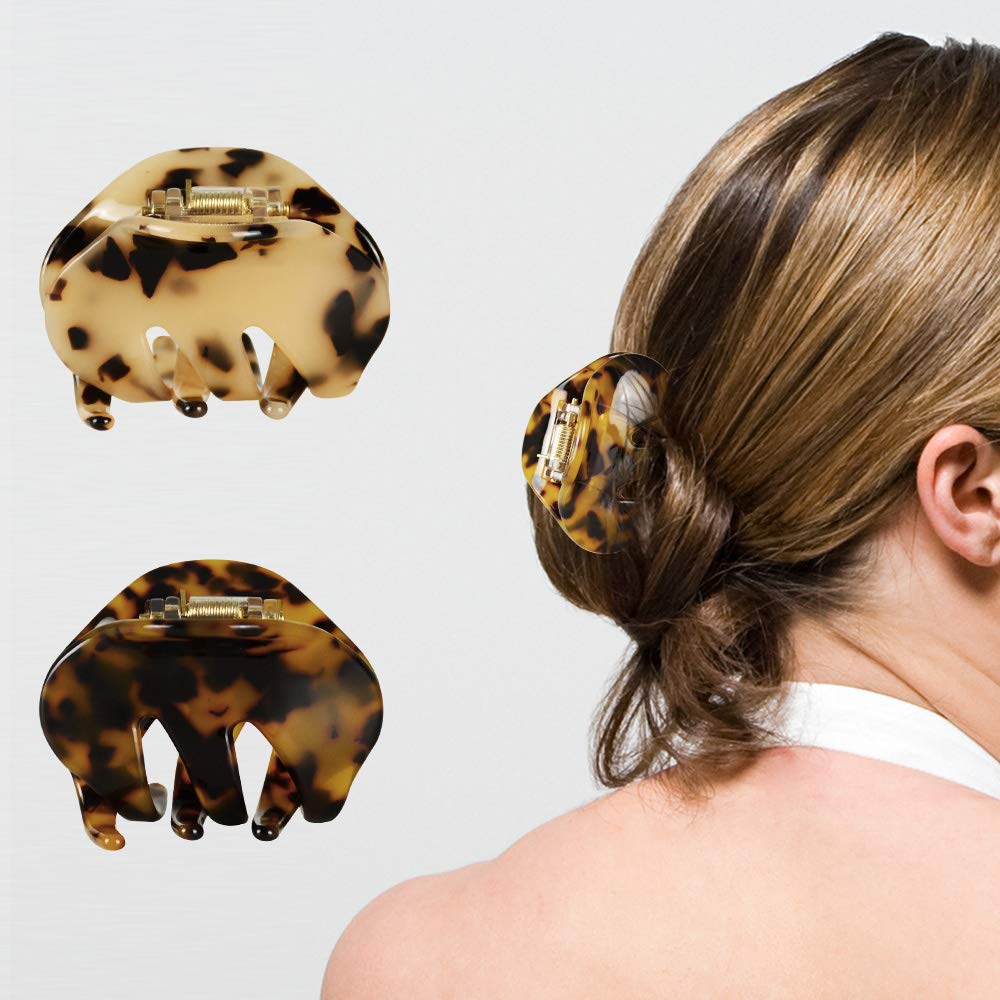 BOUNIQ hair-clip leopard-coffee for office to party ready hairstyles.