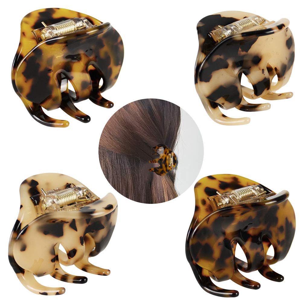 BOUNIQ hair clip leopard coffee closeup for secure daily styling.