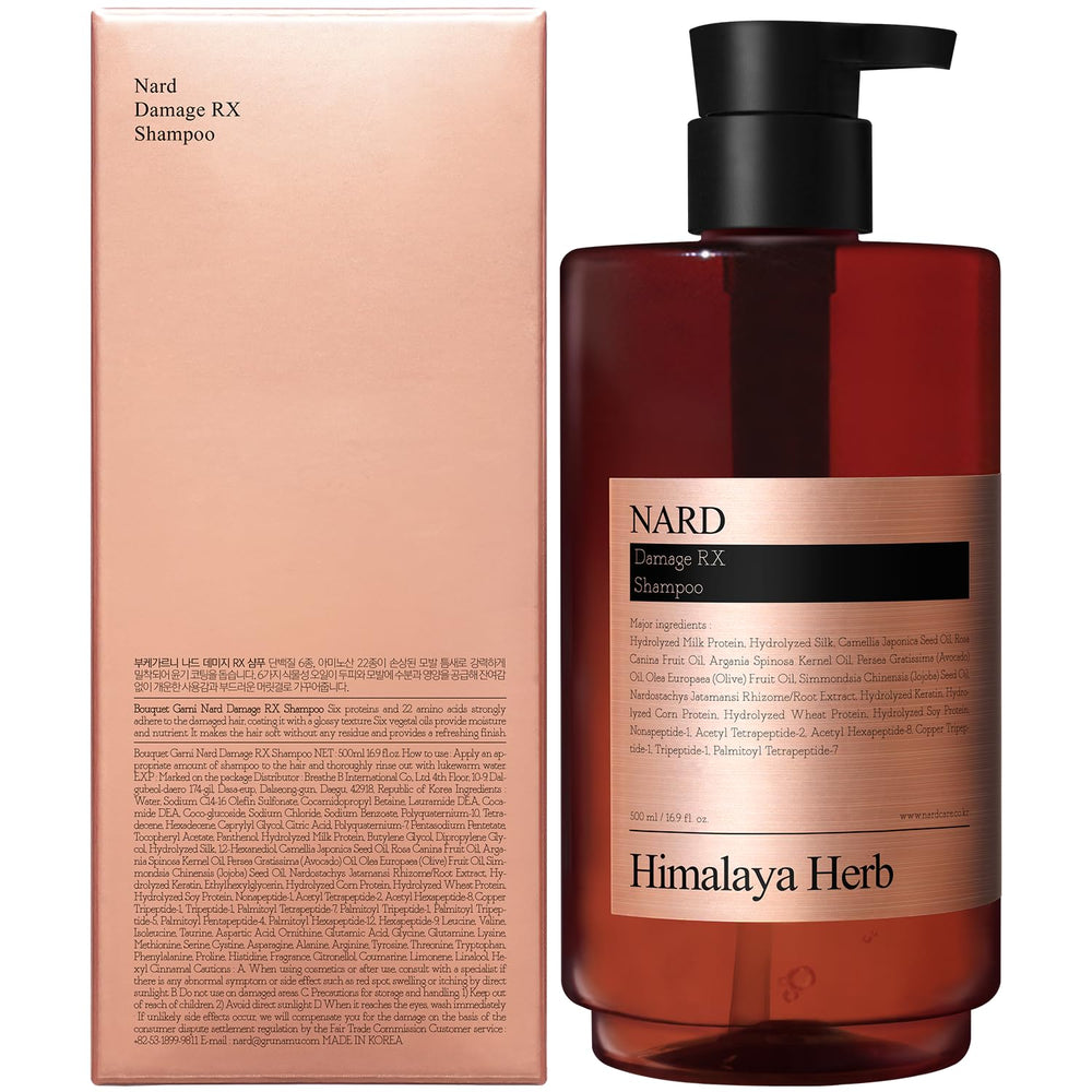Bouquet Garni NARD RX Shampoo pours rich lather for sensitive scalps.