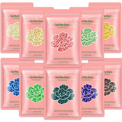 Bouvetan hard wax beads color pack front showing vibrant color variety for at-home waxing