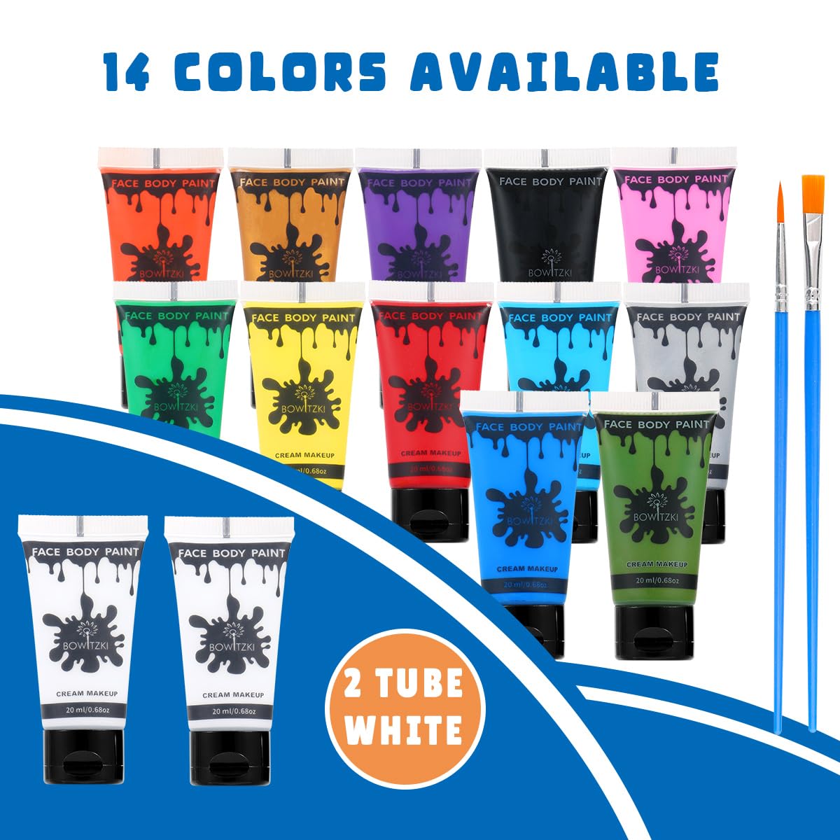 Bowitzki face paint cream texture close-up for easy blending and quick coverage.