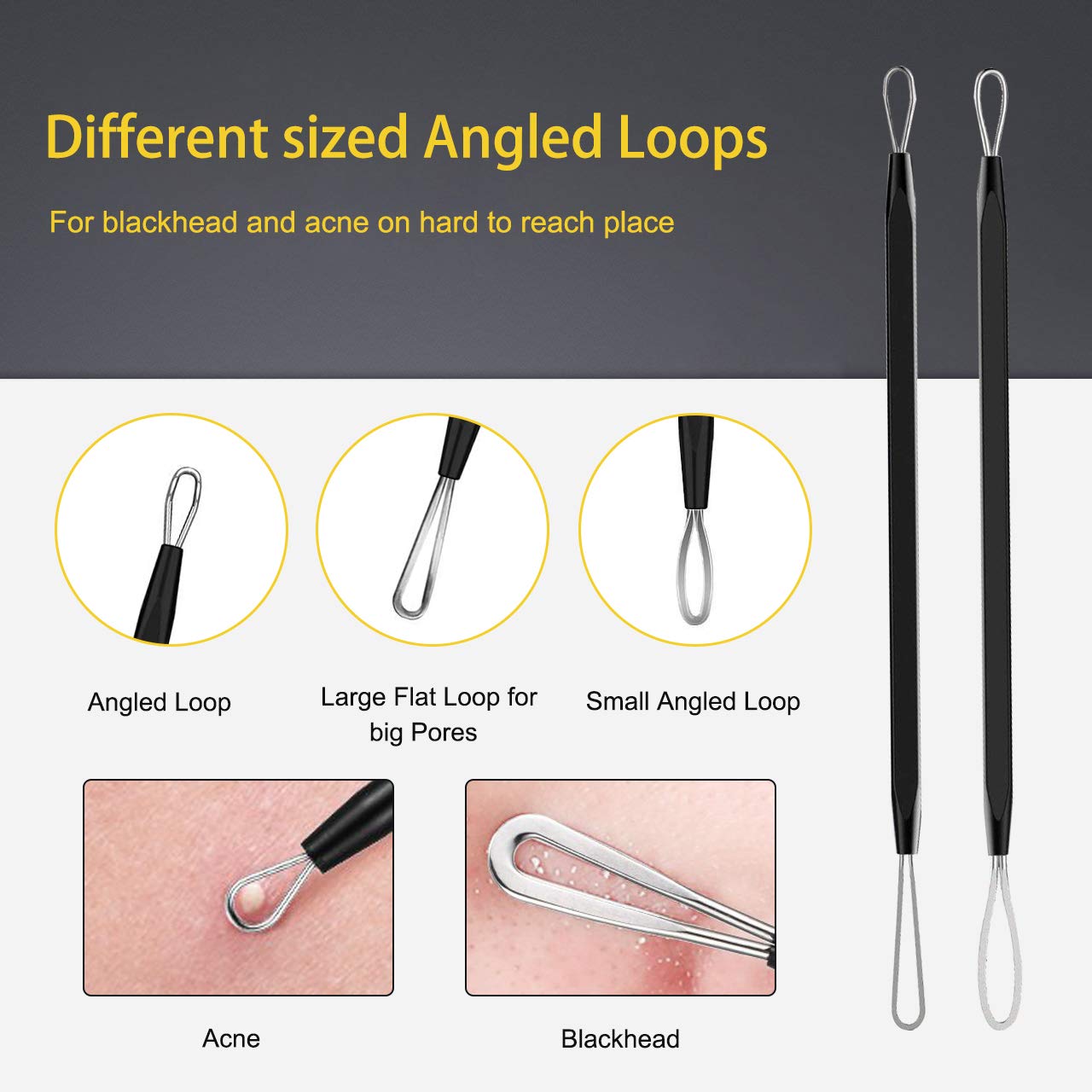 Boxoyx ten-pcs blackhead remover tools for precise pore cleaning