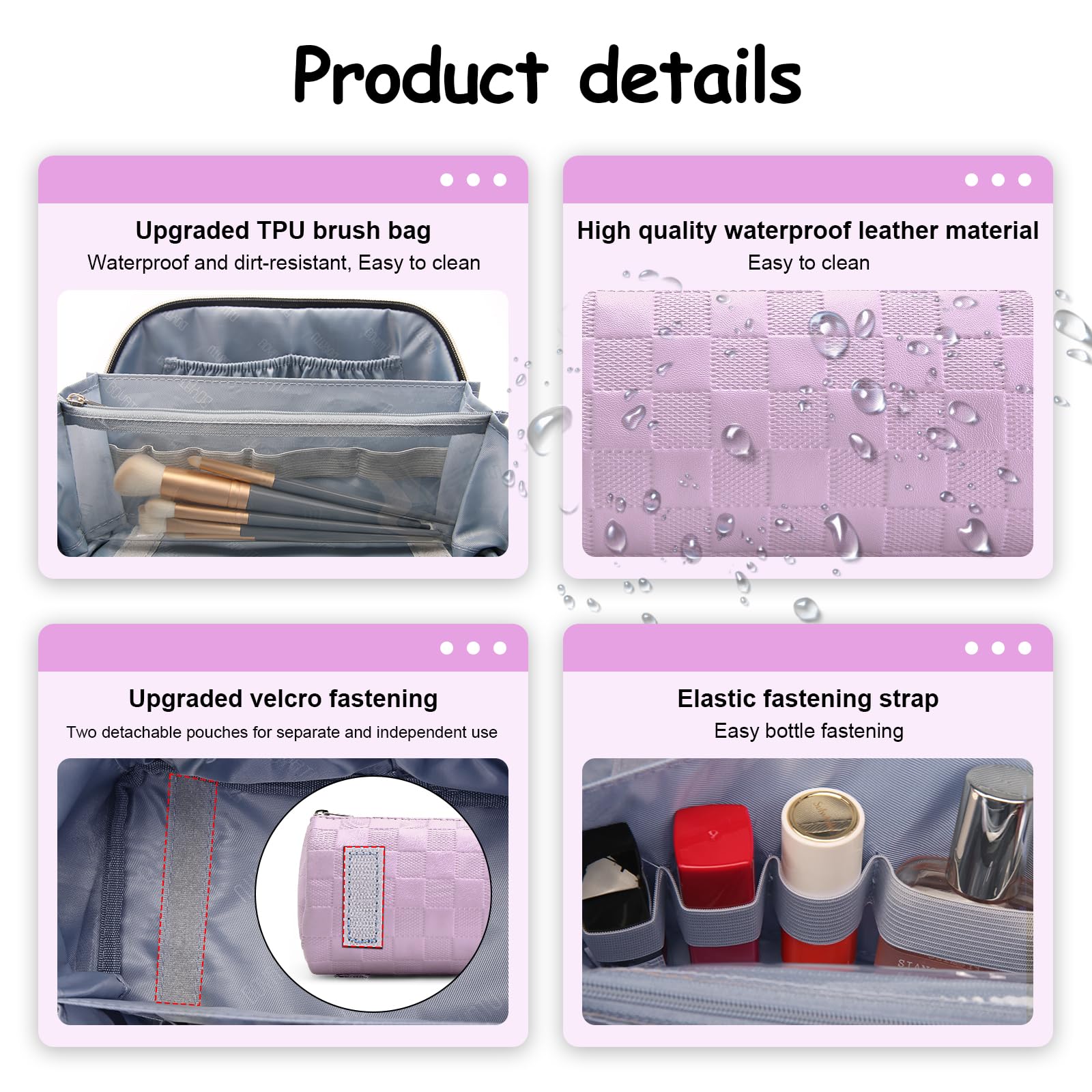 BOYATU five-compartment design helps separate skincare, cosmetics, and accessories