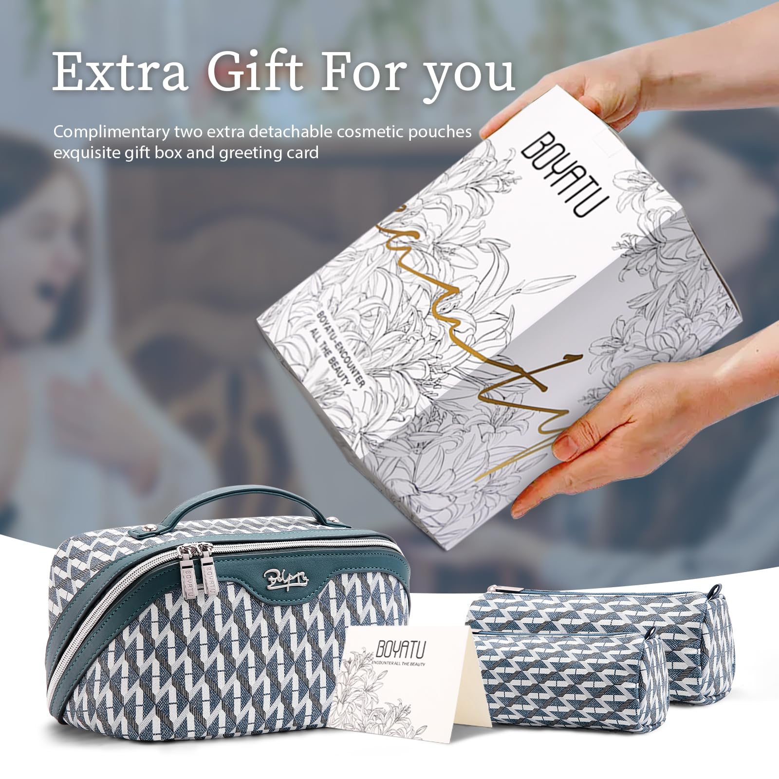 BOYATU interior compartments help prevent leaks and odors during holidays and business trips.