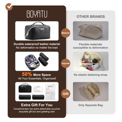 BOYATU large-capacity makeup bag fits 230ml bottles for on-the-go