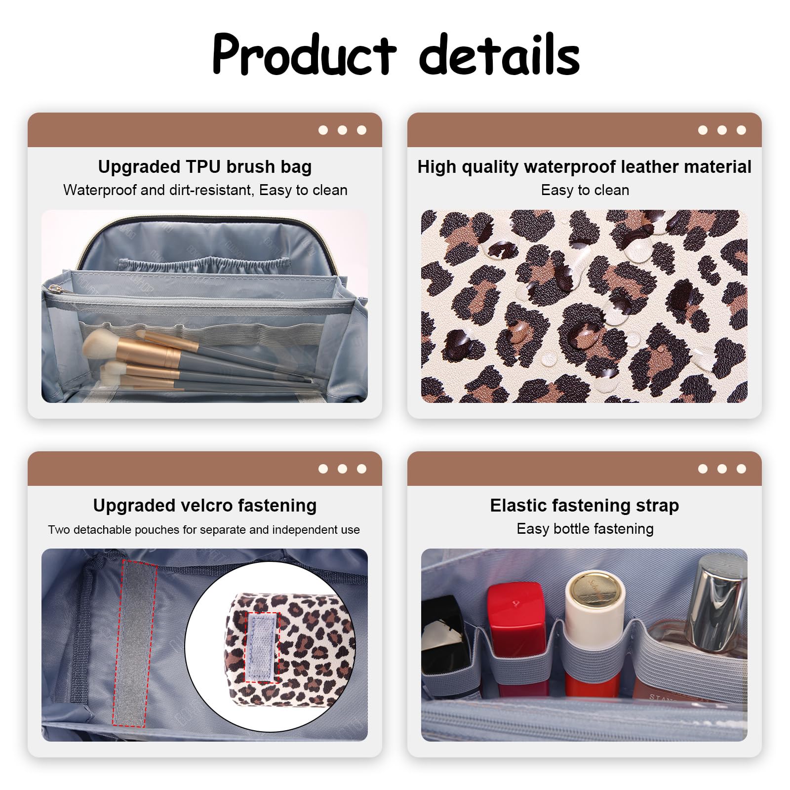 BOYATU large-capacity makeup bag shows multiple compartments