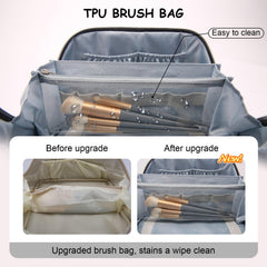 BOYATU PU leather cosmetic bag top view highlights durability