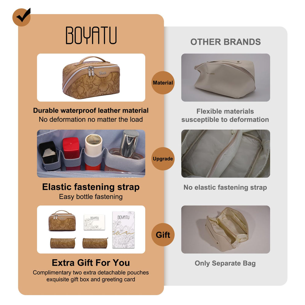 BOYATU PU leather material provides a soft, waterproof surface for daily use.