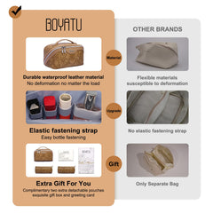 BOYATU PU leather material provides a soft, waterproof surface for daily use.
