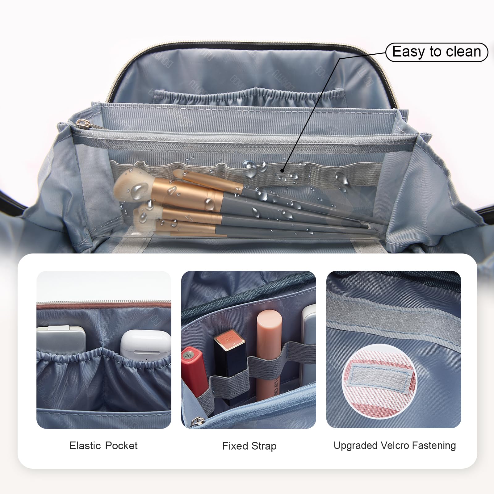 BOYATU travel bag with divider and handle offers versatile on the go organization.