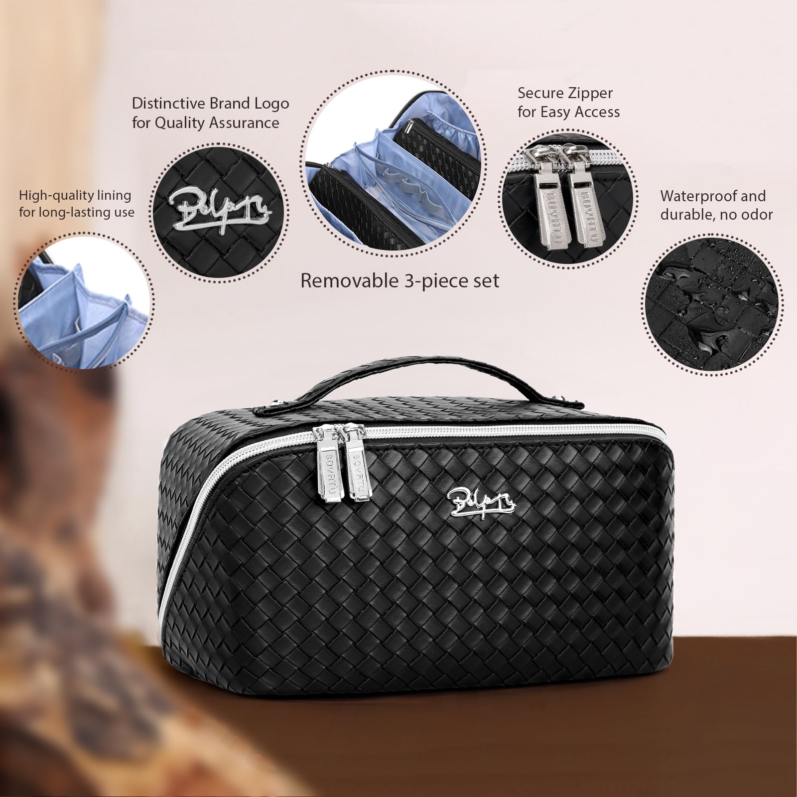 BOYATU travel cosmetic bag in luggage for compact organization