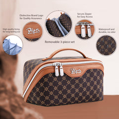 BOYATU three-piece set with detachable bags keeps skincare and cosmetics neatly organized.