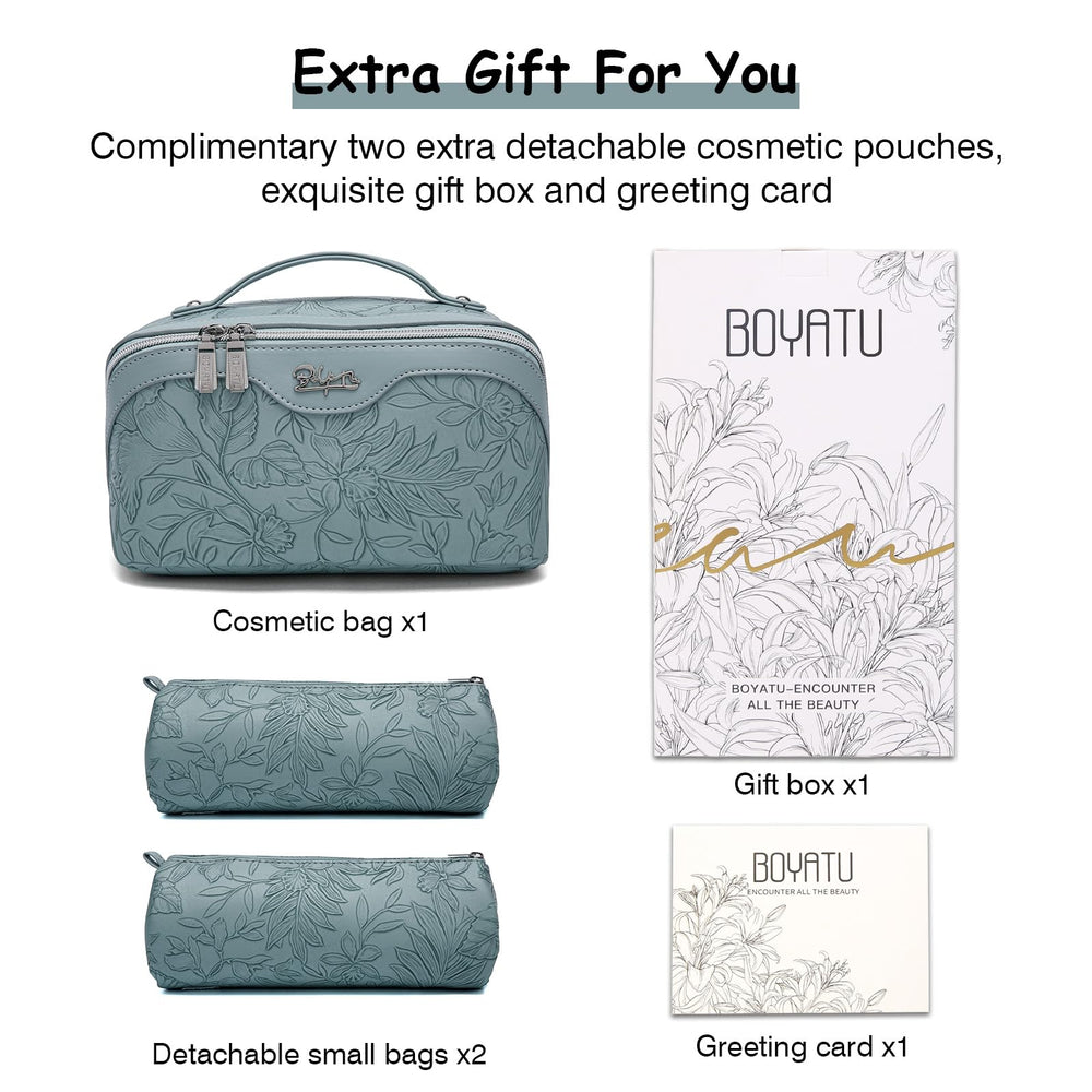 BOYATU dirt-resistant waterproof makeup bag ready for dresser, bathroom, outdoors